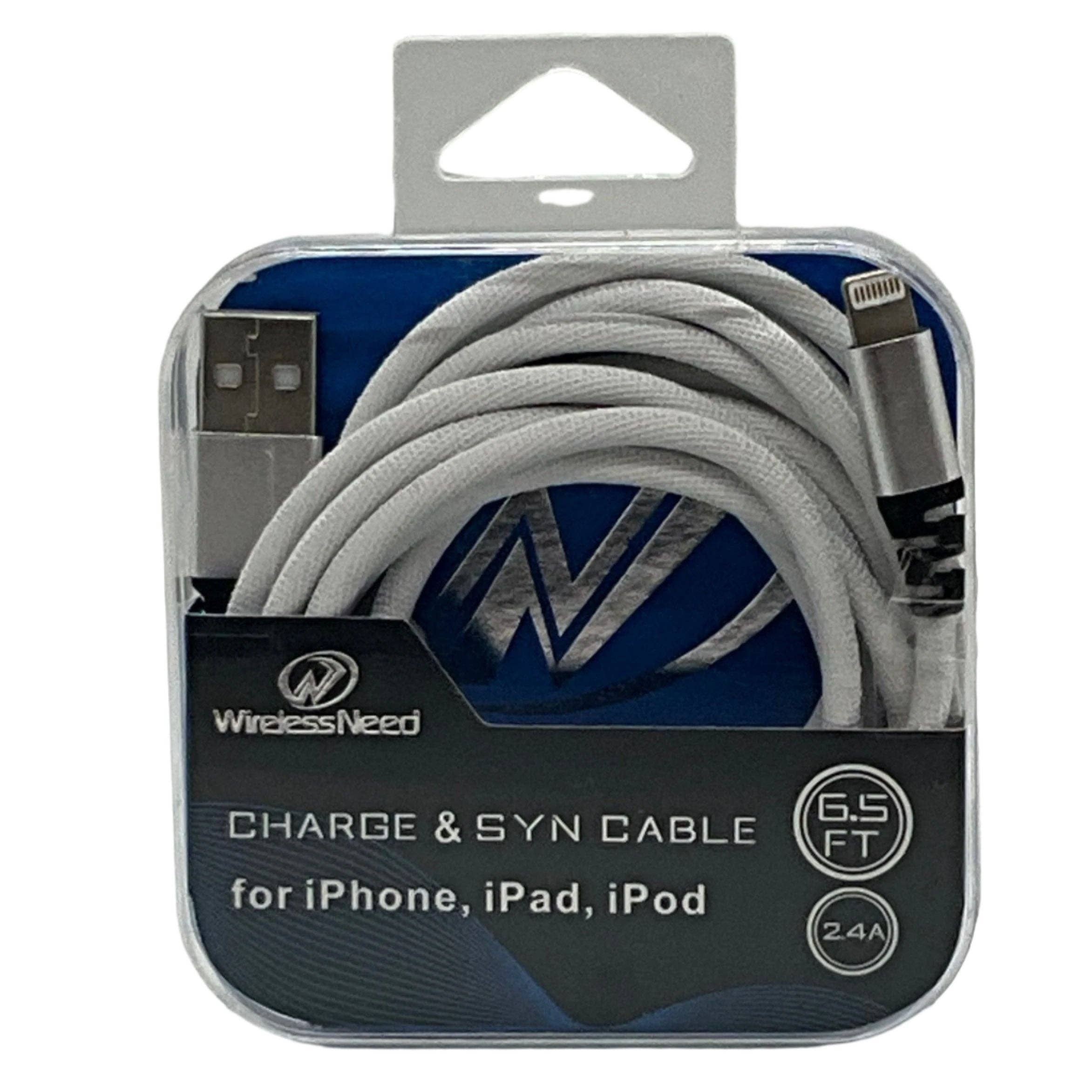 WirelessNeed – wholesale Charging cable – 6.5ft USB to Lightning Cable for iPhone in crystal box2