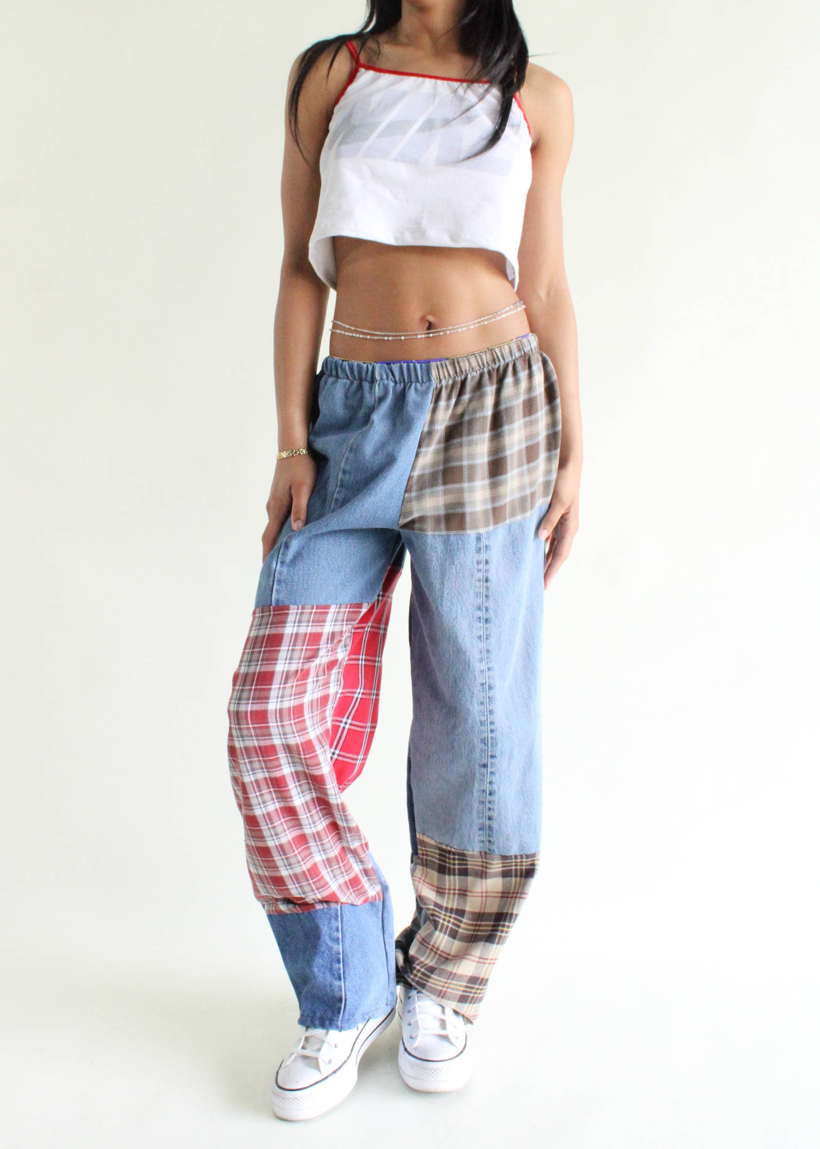American Recycled Clothing - Wholesale Pants - Women's - Flannel & Denim Combo Pants Bundle10