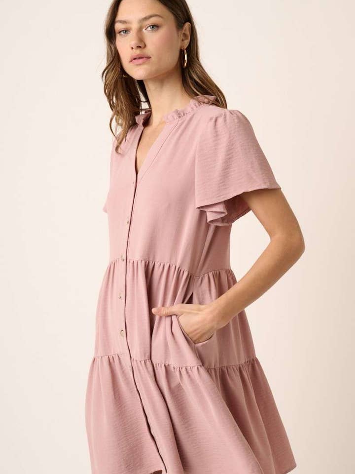 H43054-AIRFLOW BABYDOLL-MINIKLEID MIT FLATTERÄRMELN für den Großhandel von mittoshop