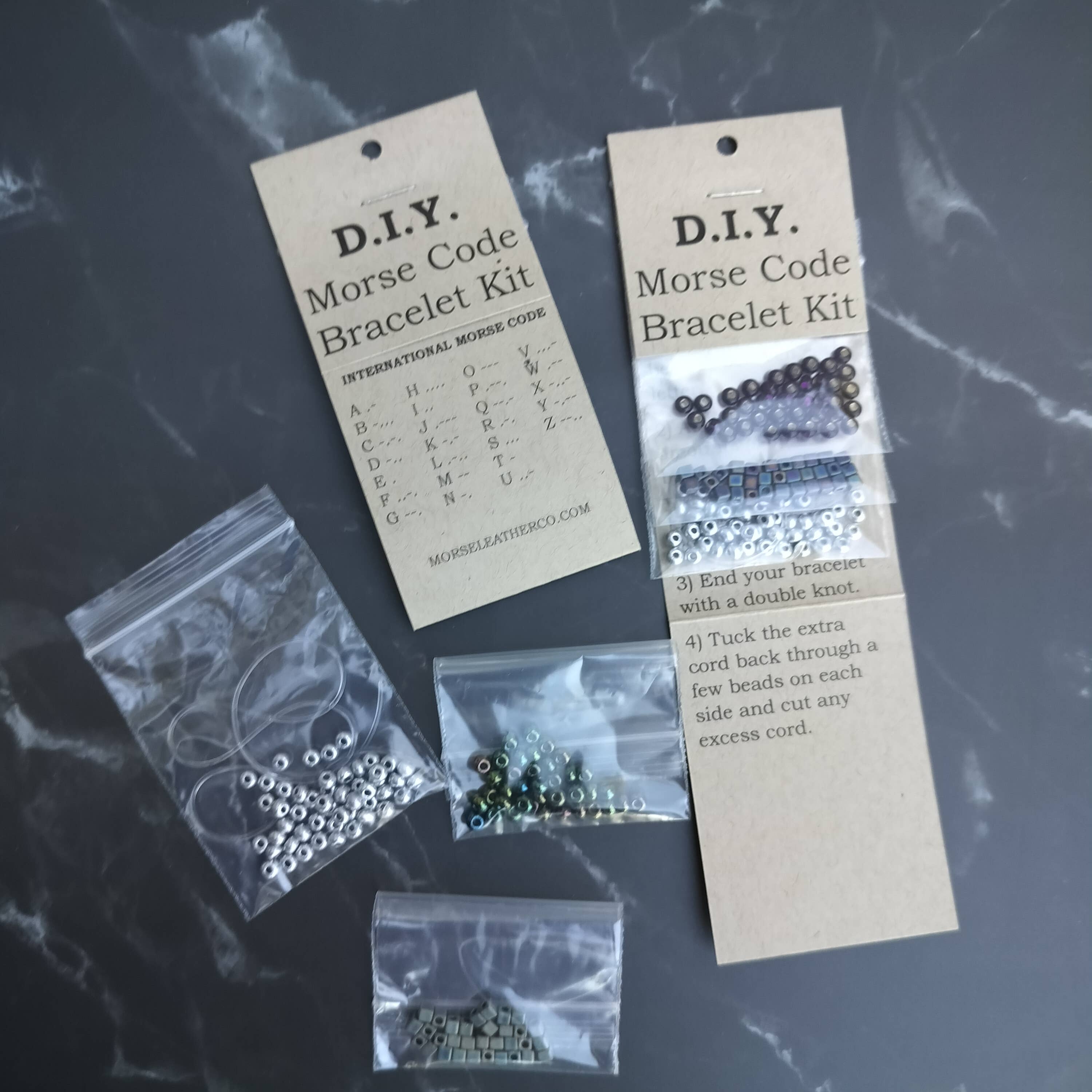 MorseLeather Co. - Wholesale DIY Craft Kit - Kids - DIY Kit Morse Code Bracelet - Stretchy Bracelet3