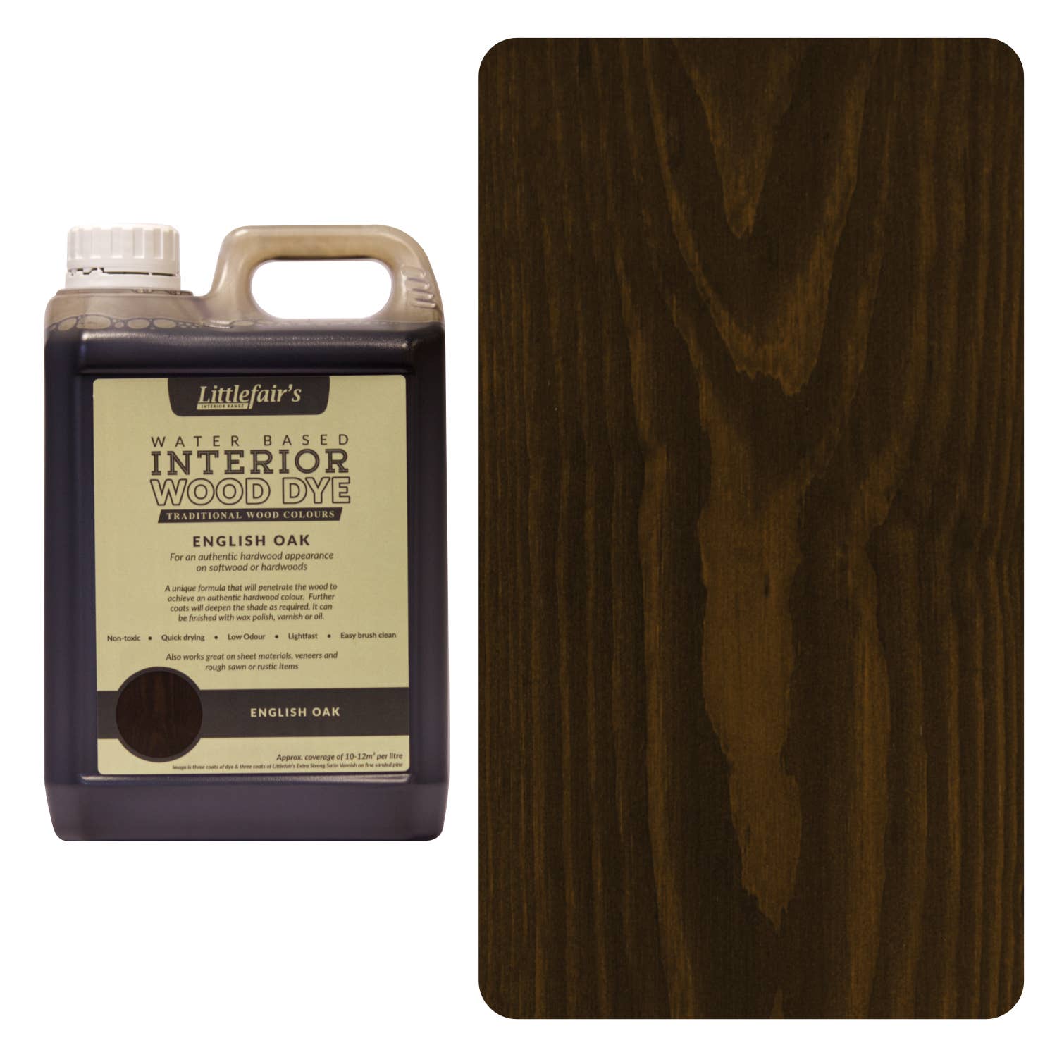 Littlefairs Wood Finishing Products Ltd - Venta al por mayor Cera/pintura para muebles - Tinte para madera a base de agua - Roble inglés3