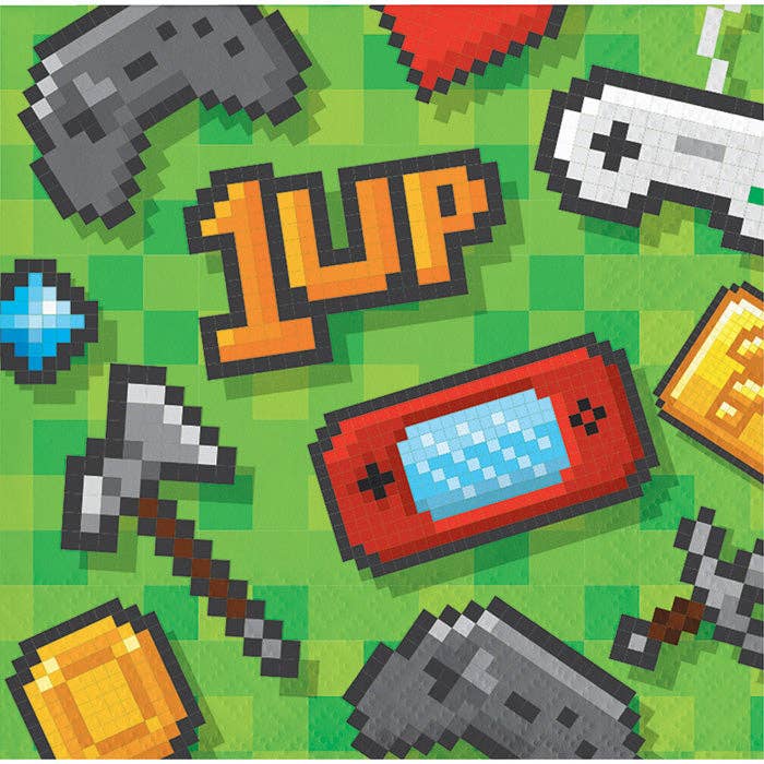 Bulk Party Decor - Wholesale Disposable Napkin - Bulk Video Games Party Beverage Napkins (192 per Case)0