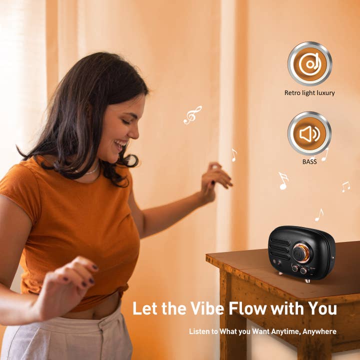 MUZEN Knight Black Portable FM Radio & Bluetooth Speaker for wholesale on Faire
