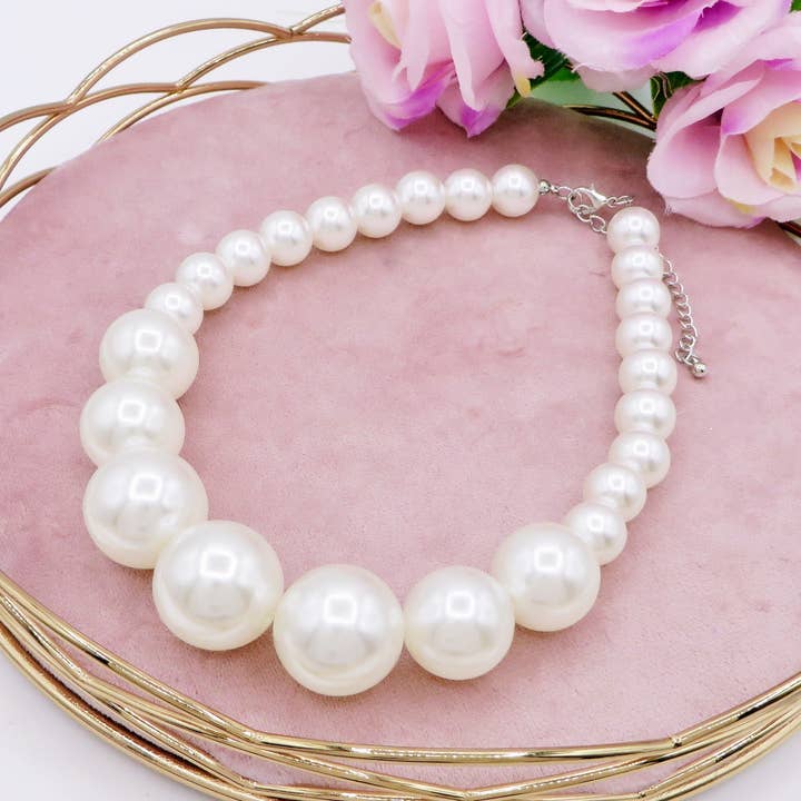 PANNA MAXI PEARLS DEGRADE - SET 2 Collane perle XL girocollo degrade' for wholesale on Faire2