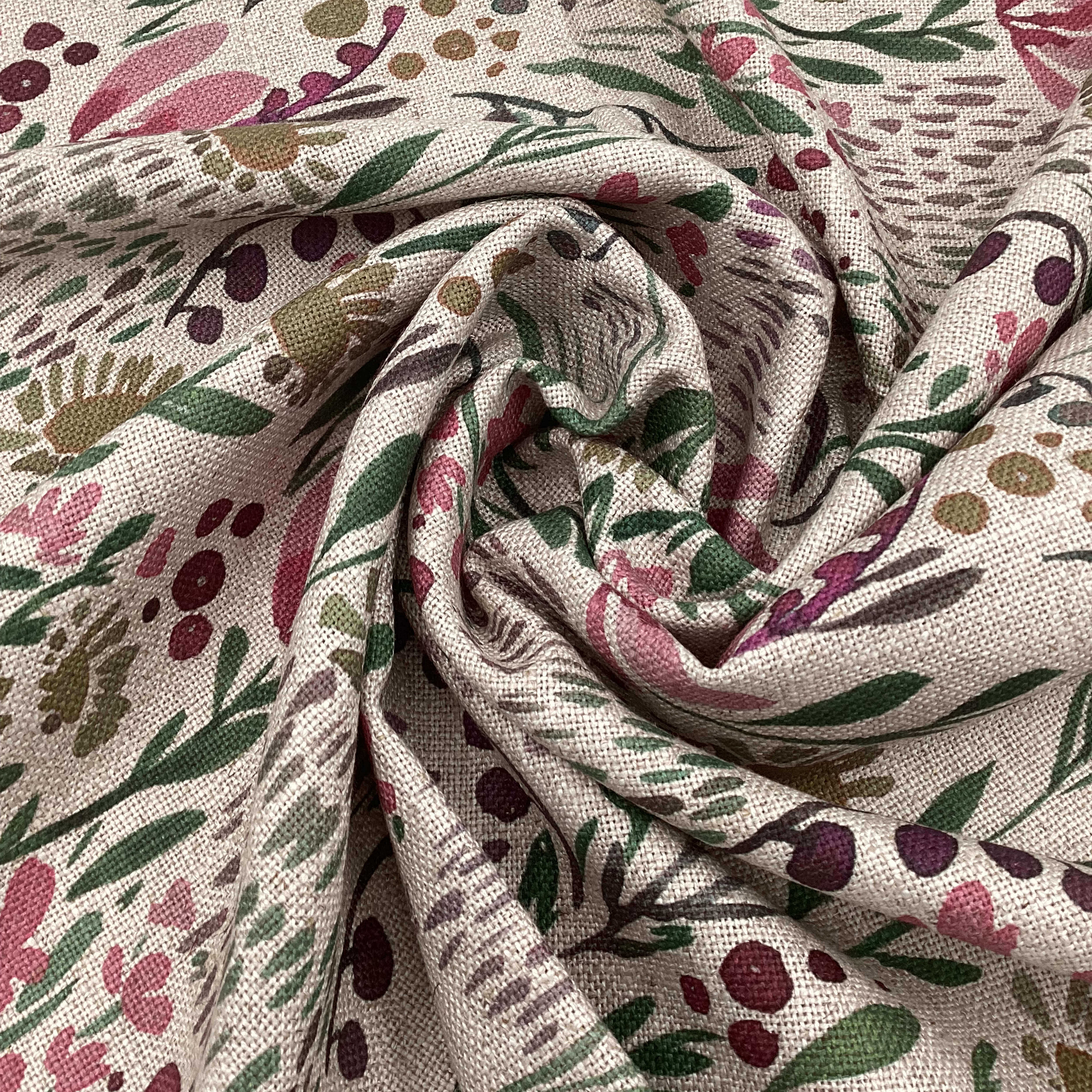 SG HOGAR – wholesale Fabric – Linen viscose cut fabric printed by Leny 124-5 width 280 cm2