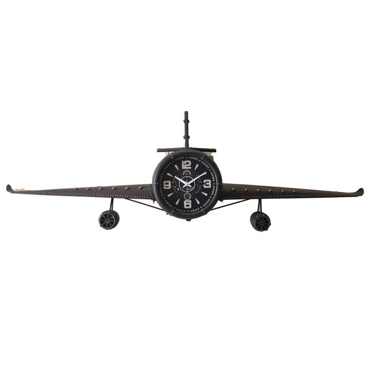Large Vintage Fighter Wall Clock - Metal for wholesale by Peterson Housewares & Artwares