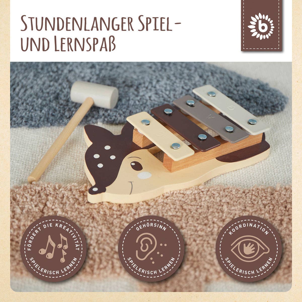 Bieco Spielwaren - Wholesale Musical Toy - Kids & Baby - Mini Xylophone Deer FSC®6