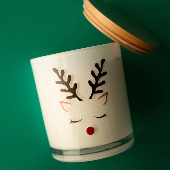 Unplug Soy Candles - Wholesale Jar/Filled Candle - Rudolph the Reindeer Holiday Soy Candle3