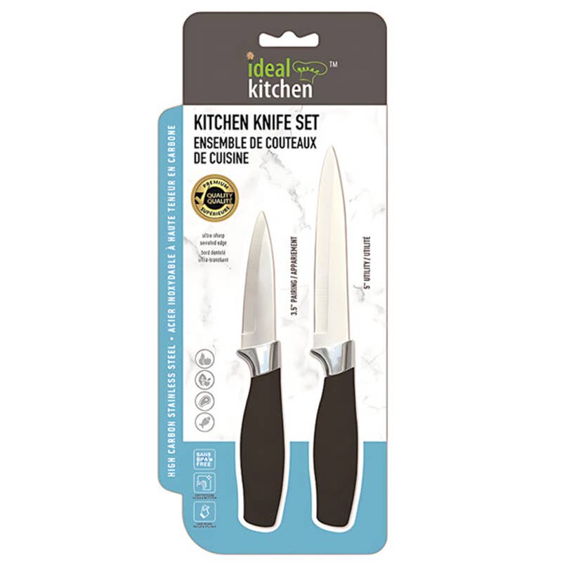 Deluxe Import Trading - Wholesale Kitchen/Utility Knife - Ideal Kitchen Paring Utility 2PK Knives0