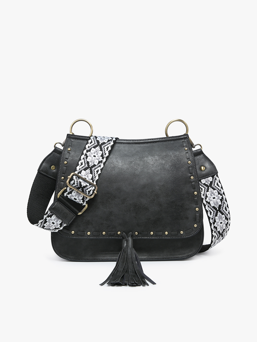 Jen & Co. - Wholesale Crossbody Bag - Women's - M1970 Bailey Crossbody with Print Contrast Strap0