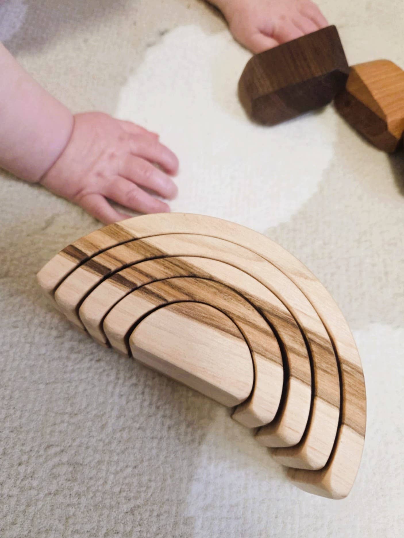 Indie Wood Co. - Wholesale Wood Toy - Kids - Small Wooden Rainbow Stacker3