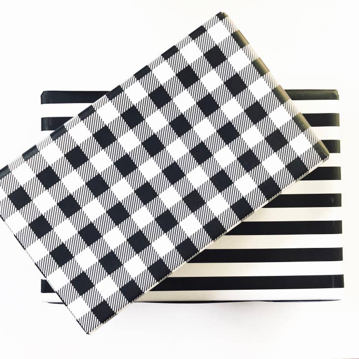 Black & White Checkered Squares Buffalo Plaid Bath Towel Set
