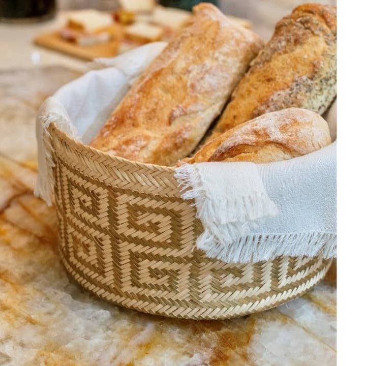 Cesto de pão Oro com tampa por atacado de Maisie Grace Designs