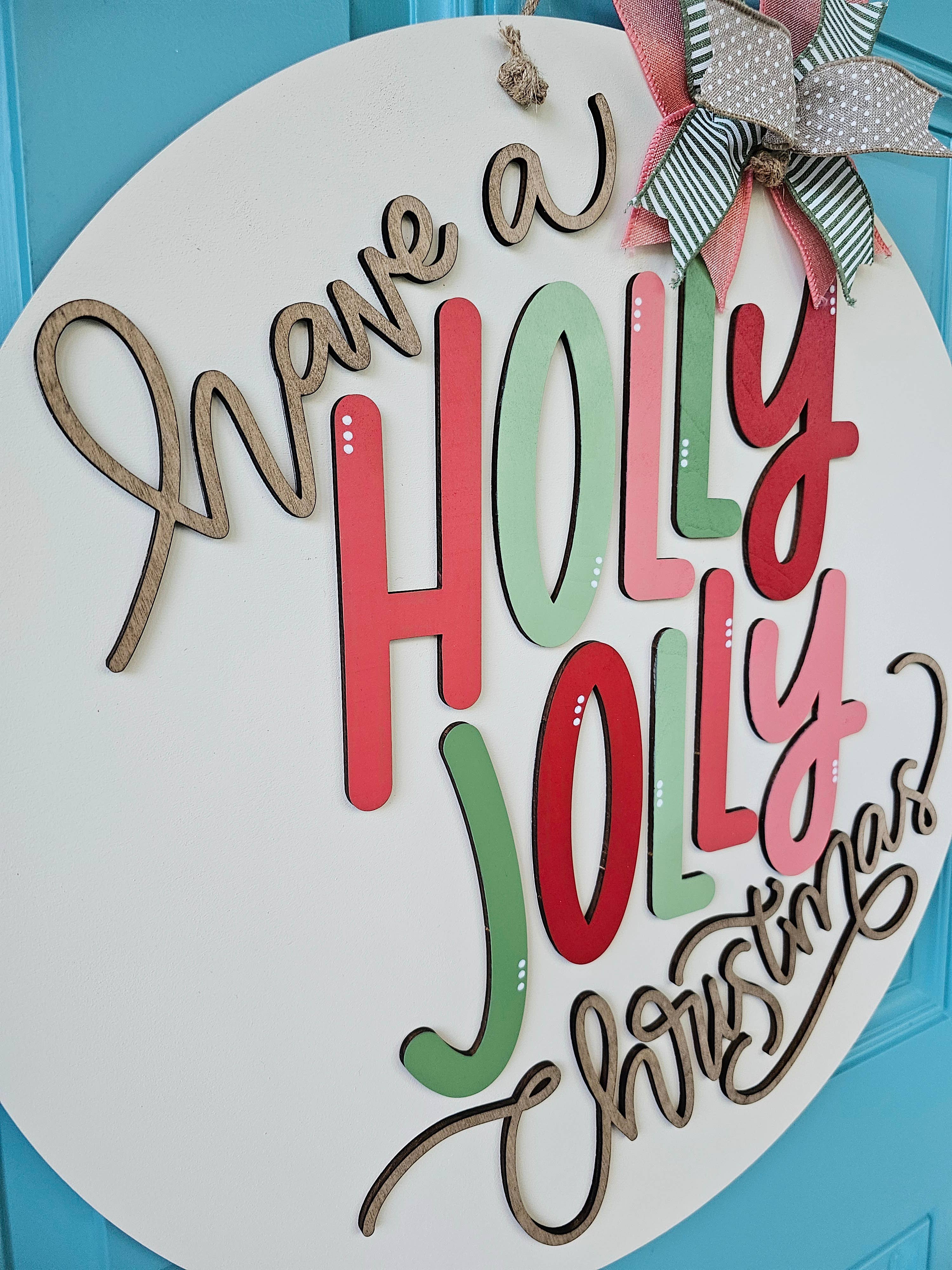 Teal Moon Creations - Vendita all'ingrosso Kit per lavoretti fai da te - Decorazione per Porta Fai-da-te Holly Jolly2