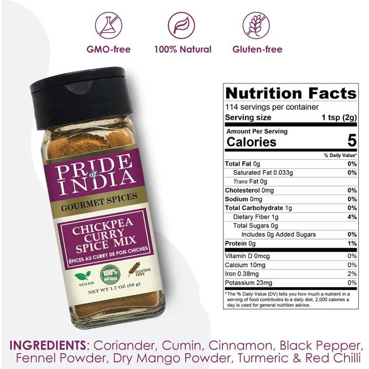 PRIDE INDIA BRANDS - Wholesale Dried Spice Mix - Chickpea Curry Masala Seasoning Spice–Authentic Indian Taste4