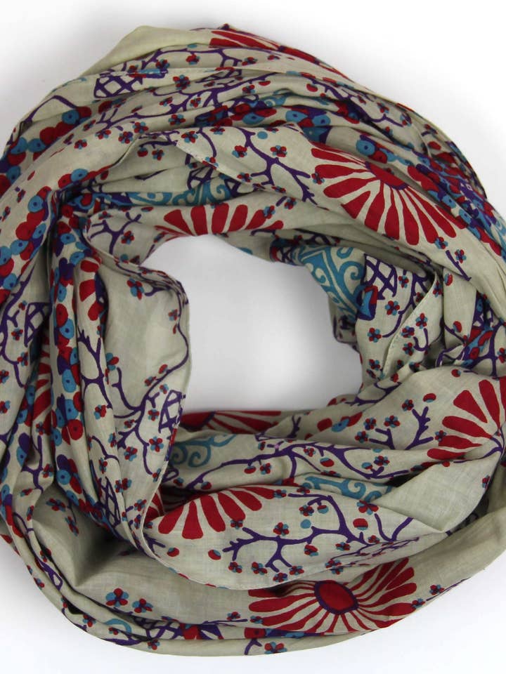 Bio-Baumwollschal Ryoko Beige für den Großhandel von Les Belles Vagabondes