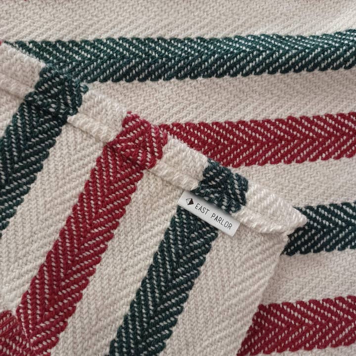 East Parlor - Wholesale Tea Towel - Holiday Dish Towel with Stripes1