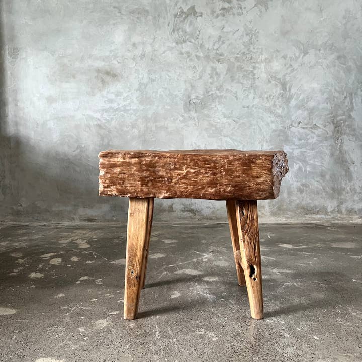 Office Objets - Wholesale Bench - Small organic bench in blonde Asian teak with four legs - Sepuluh2
