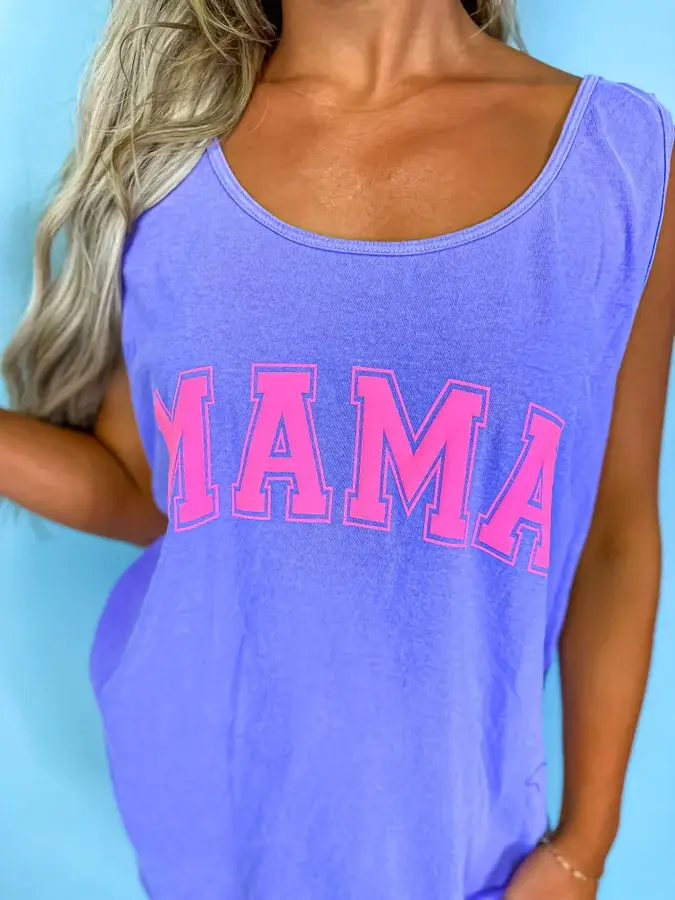 birdie - Wholesale Tank Top - Women's - Violet Mama Neon Puff Graphic Tank1