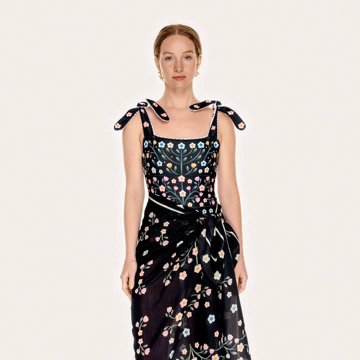 Beach Sarong Wrap - Night Garden for wholesale by Jessie Zhao New York