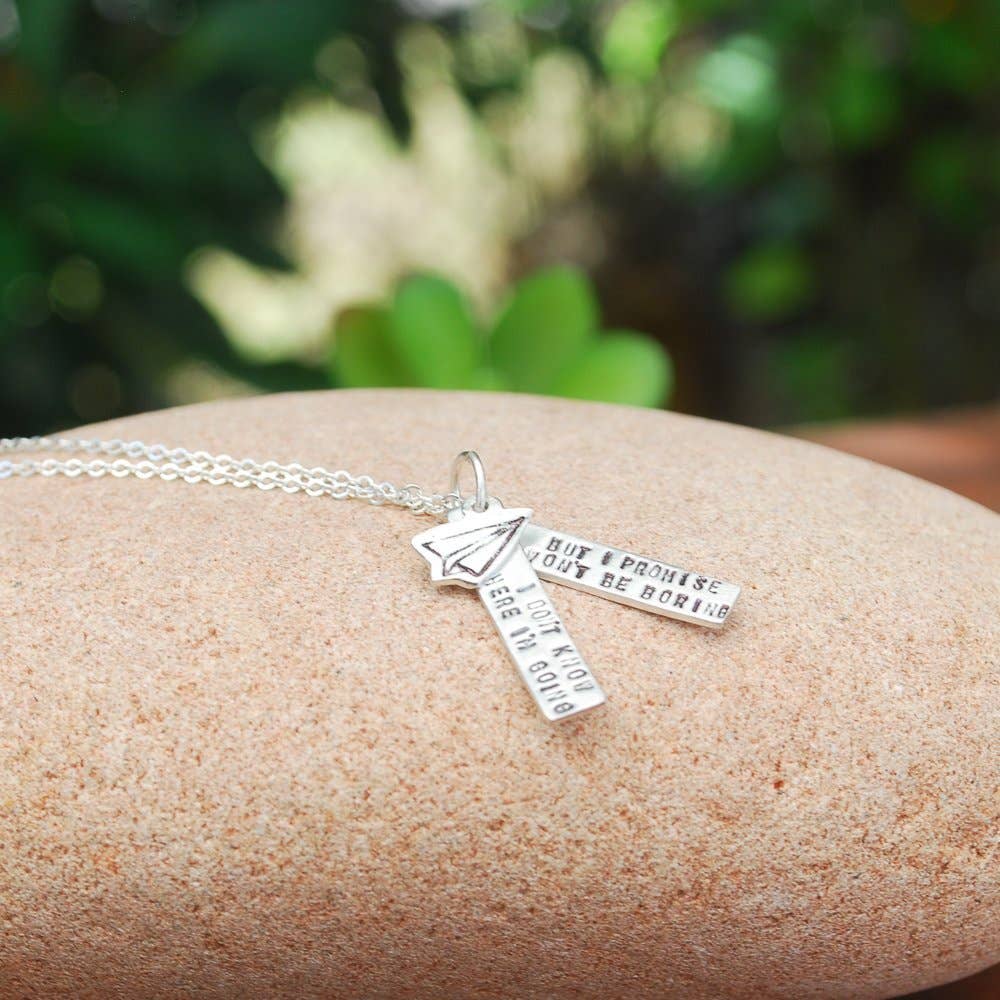 Chocolate and Steel - Wholesale Pendant/Charm Necklace - I don't know where I'm going, but I promise it won't be boring -David Bowie quote3