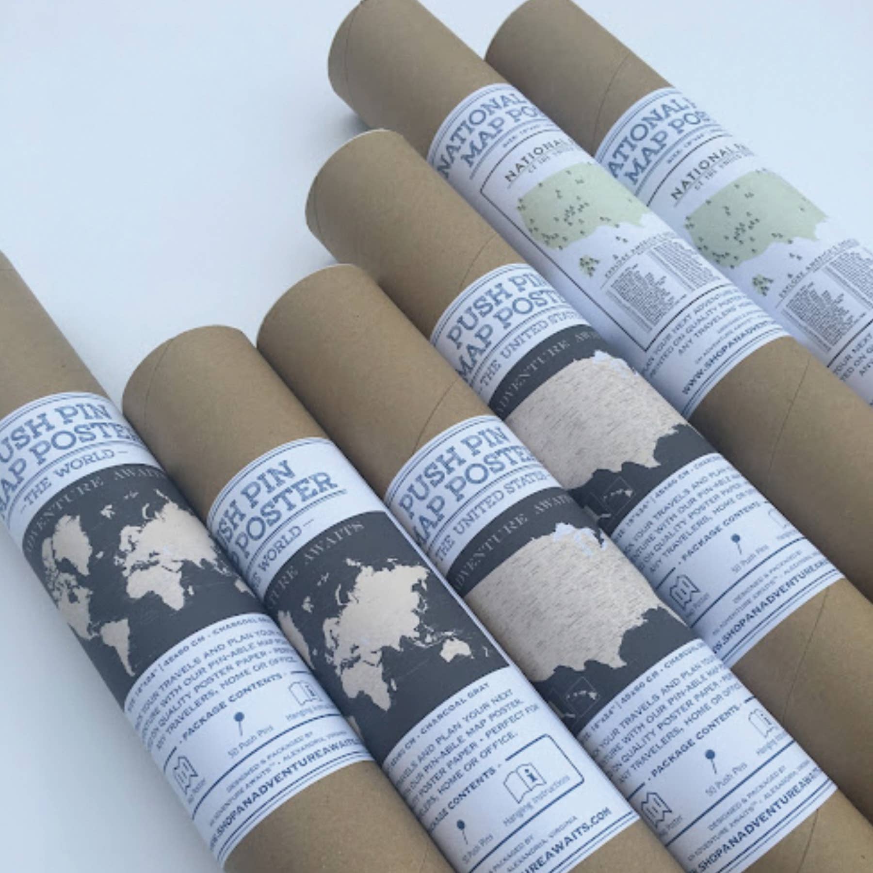 An Adventure Awaits, LLC - Wholesale Poster - World Map Poster - Charcoal Grey2