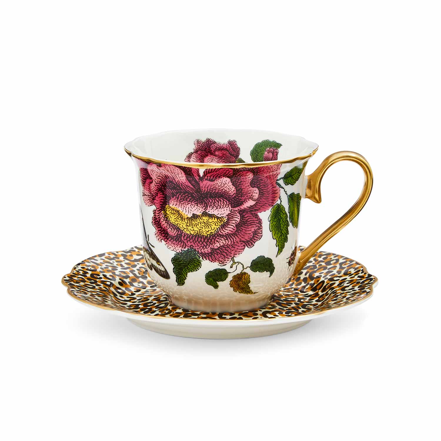 Portmeirion, Spode, Pimpernel, Nacthmann, Wrendale Designs - Wholesale Coffee/Tea Cup - Creatures of Curiosity Leopard Teacup and Saucer