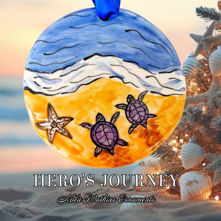 Christmas Ornaments | Handpainted | Baby Sea Turtles for wholesale by Nola Watkins Ornaments
