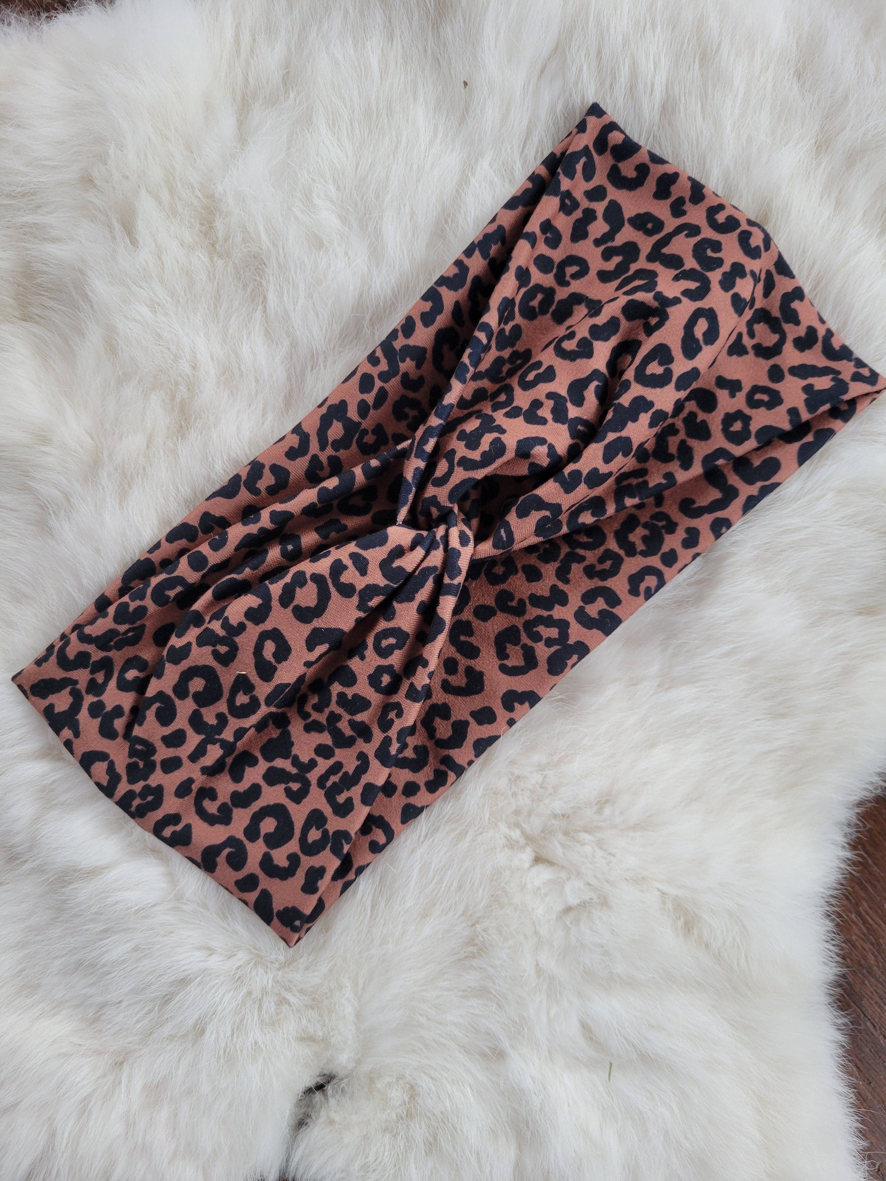 Sew fashionable headbands - Wholesale Fashion Headband - Women's - Brown With Black Leopard Headband