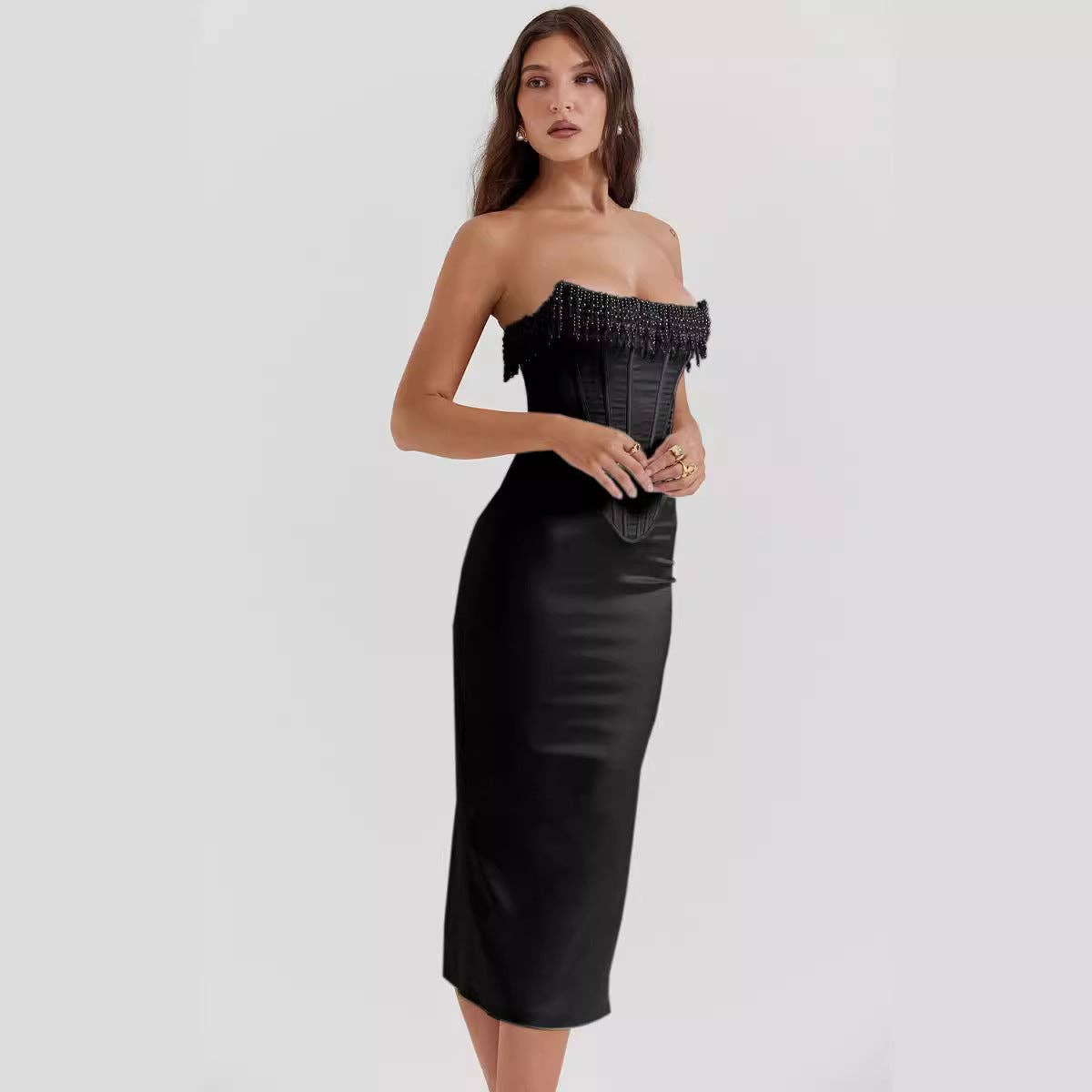 Marayn - Vendita all'ingrosso Vestito - Donna - Abito Senza Maniche Elegante e Sexy con Perle  Caldo24
