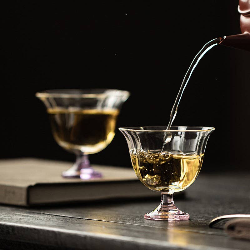 Gohobi （We cover U.S. import duties） - Vente Tasse à café/thé - Gohobi Tasse à Thé Haute en Verre Borosilicate avec Pied – Tasse Maître Transparente Résistante à la Chaleur pour Thé Gongfu, Vaisselle à Thé Chinoise pour Usage Domestique12