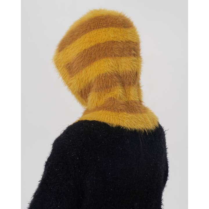 HIDDENBRAND - Wholesale Balaclava - Women's - Two-Tone Striped Imitation Mink Balaclava Hat4