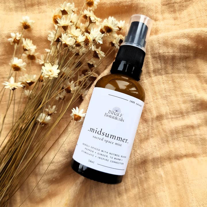 Inhale Botanicals – wholesale Room & linen spray – Midsummer Sacred Space Mist, Aphrodisiac Room Mist