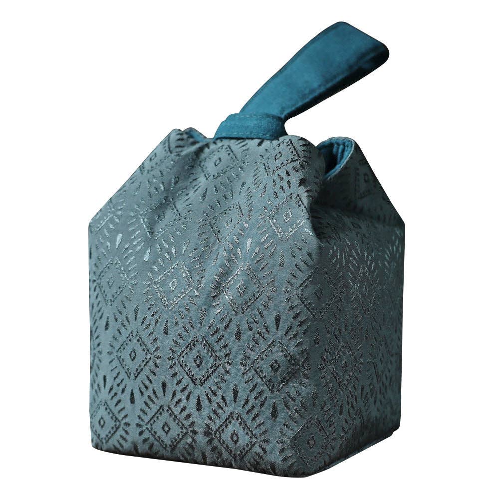 Gohobi （We cover U.S. import duties） – wholesale Förvaringspåse – Gohobi Grön Vävd Brokad Tekärlsförvaring Resväska Shifuku15