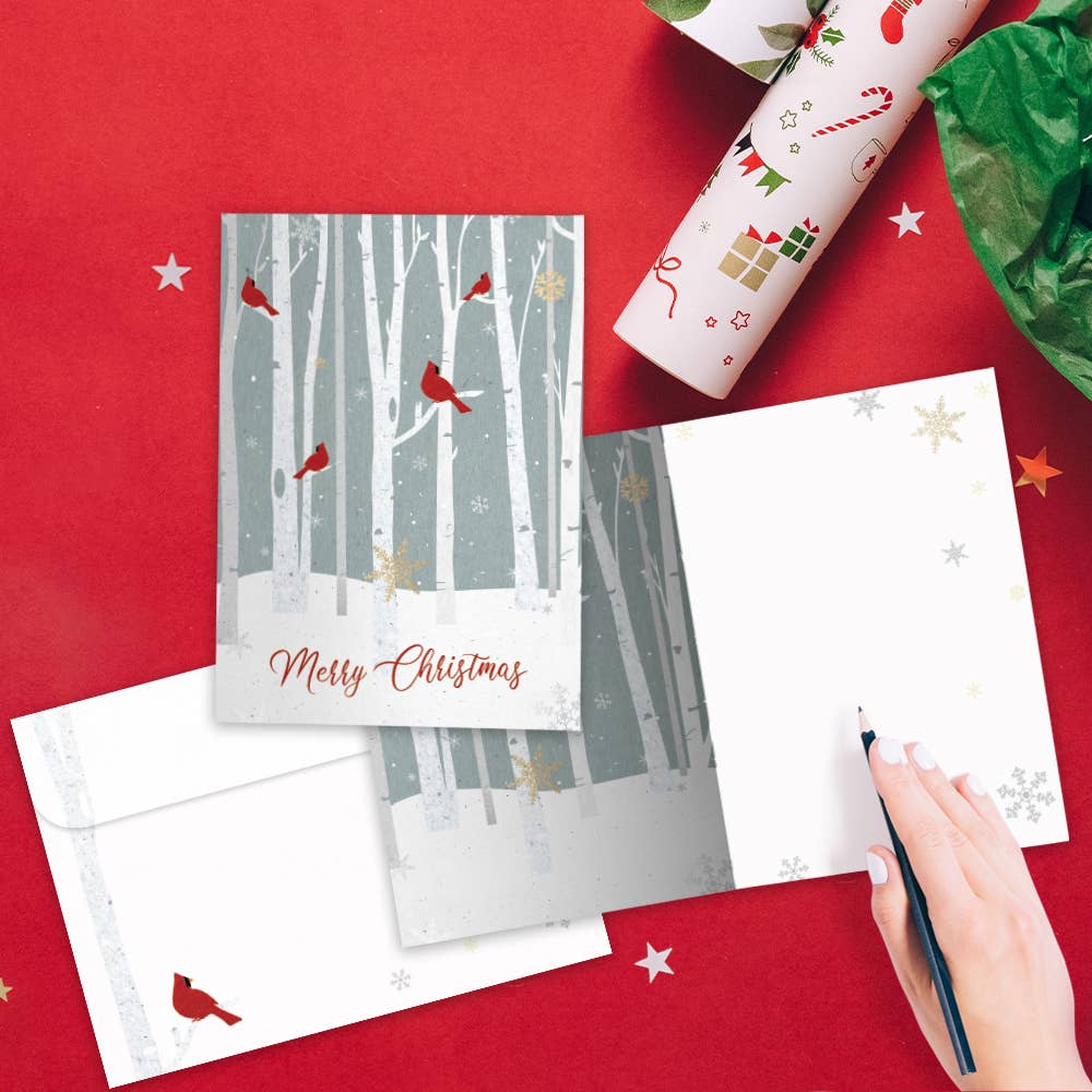 Tree-Free Greetings - Wholesale Christmas Card - Christmas Cardinals Holiday 4 Pack 199101