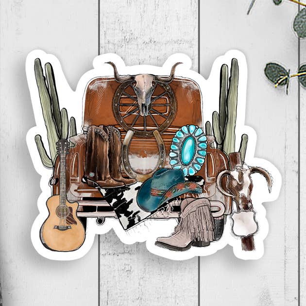 Western Truck Vinyl Sticker for wholesale by Expression Design Co