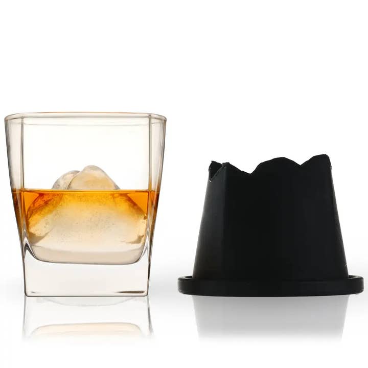 Viski - Wholesale Cocktail/Liquor Glass - Glacier Rocks® Mountain Ice Mold & Crystal Whiskey Glass Set