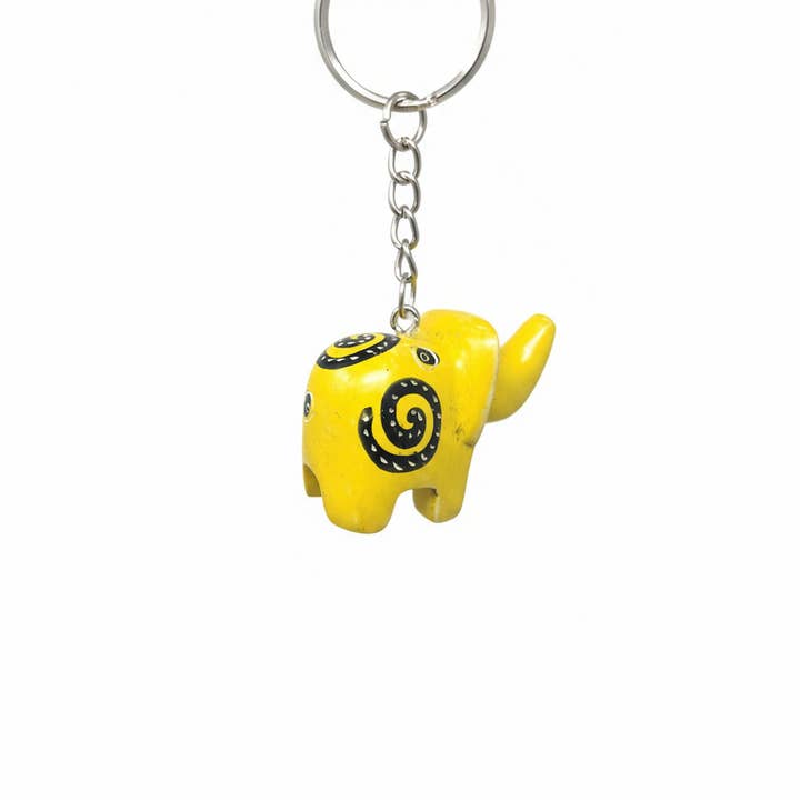 Global Crafts - Wholesale Keychain - Unisex - Elephant Soapstone Key Ring - Sold as Assorted Colors4