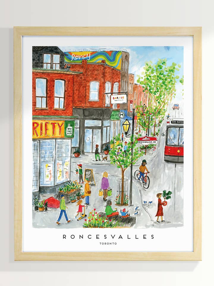 Toronto Roncesvalles 8x10 inch Art Print for wholesale by The Paperhood
