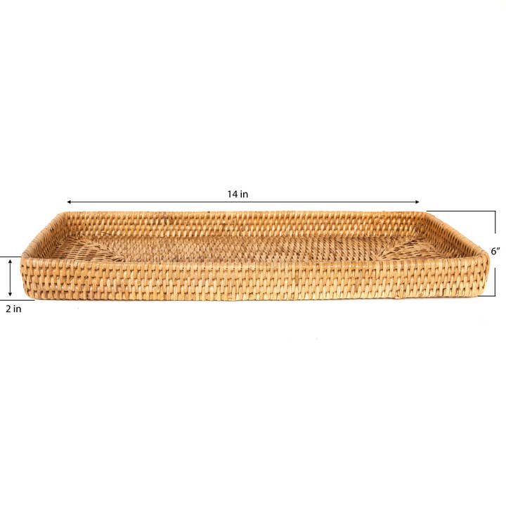 Artifacts Trading Company - Wholesale Decorative Tray - Rattan Rectangular Vanity Tray4