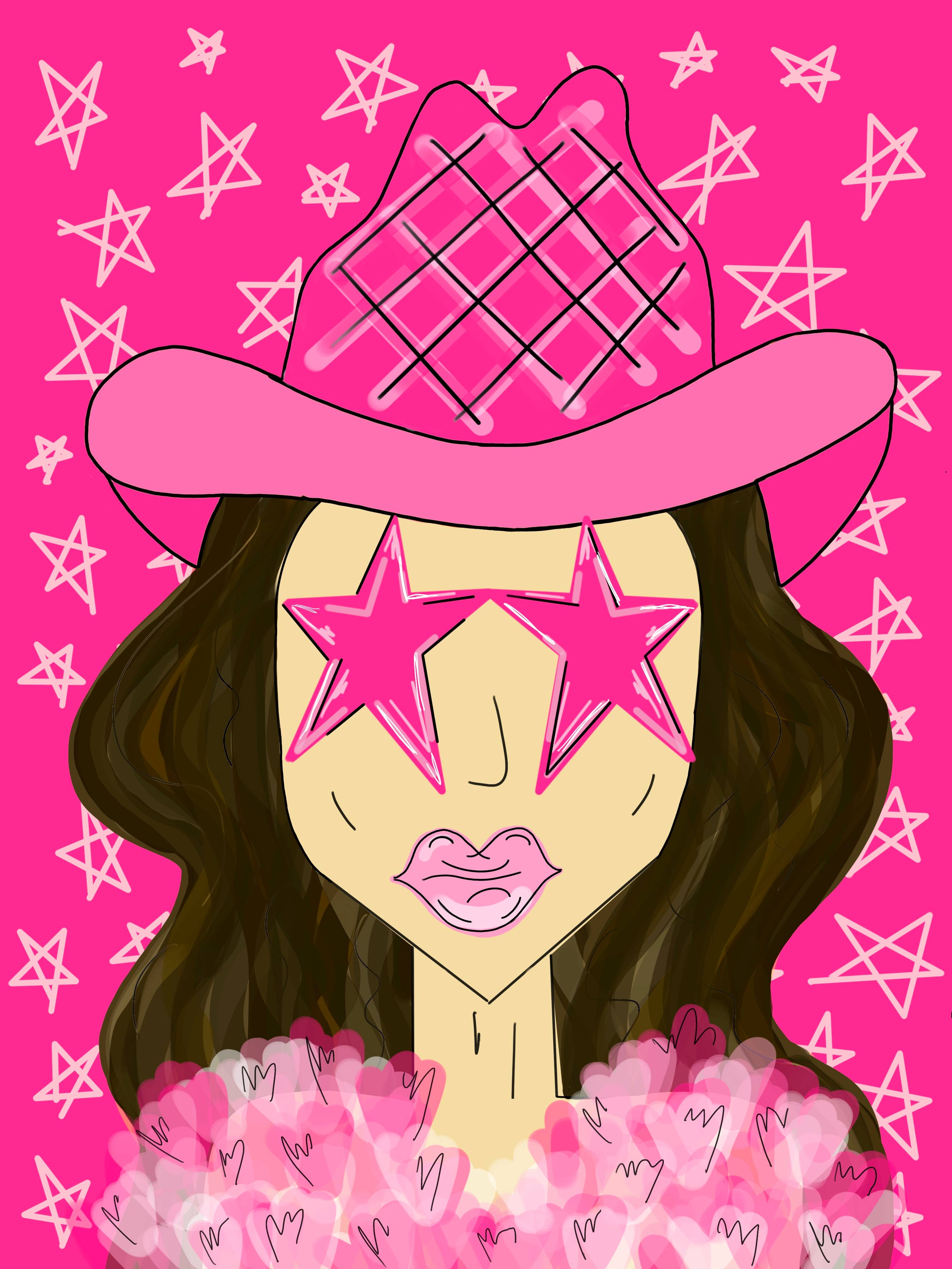 Made By Marissa Art - Vendita all'ingrosso Adesivo - Pi Beta Phi - Cowgirl Funky Rosa - ADESIVO Sorority4