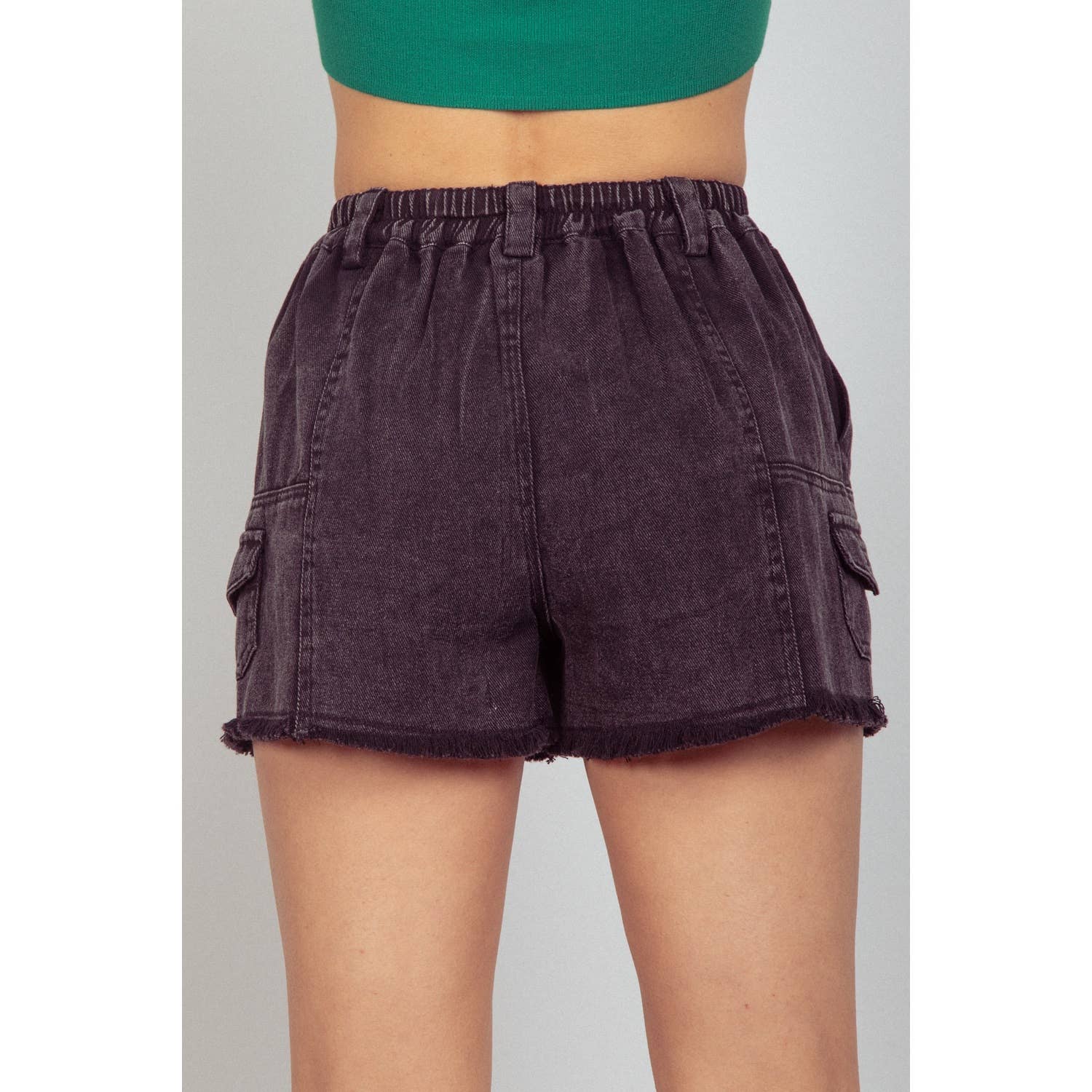 Apolline – wholesale Shorts – Women’s – Washed Cotton Twill Denim Cargo Shorts16