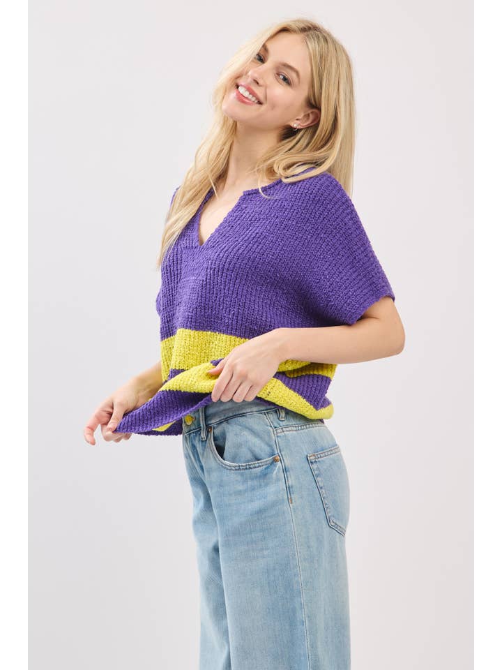 Sewn and Seen - Wholesale Knit Sweater - Women's - Stripe Knit Sleeveless Sweater31