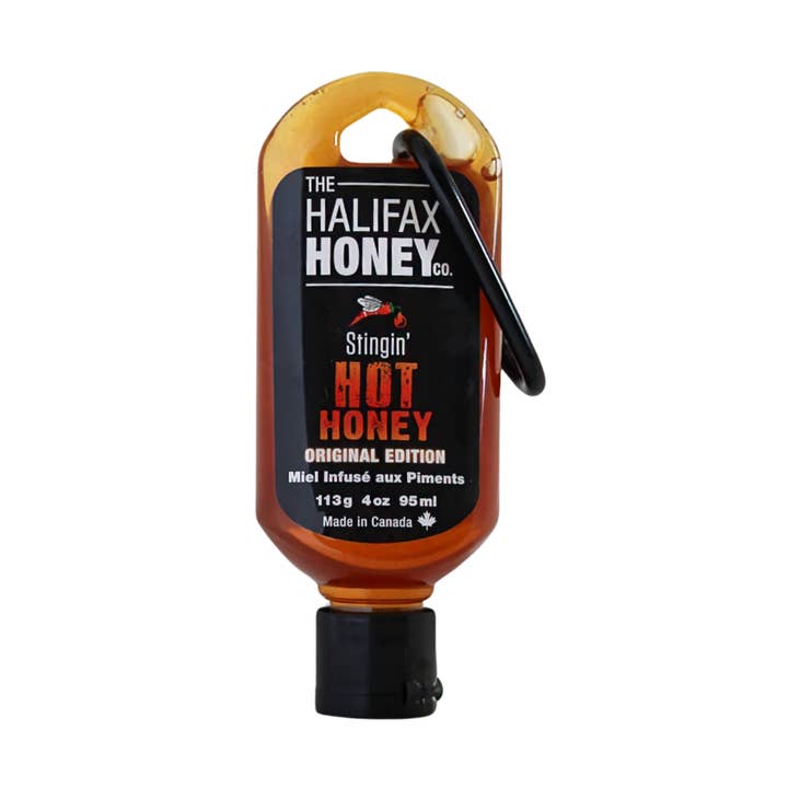 Stingin’ Hot Honey Keychain 4oz for wholesale by The Halifax Honey Company