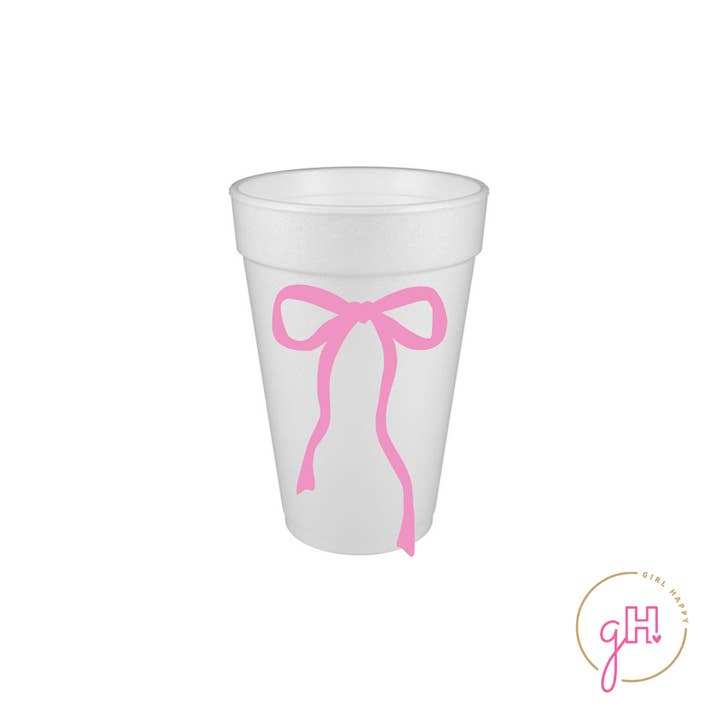 Girl Happy - Wholesale Party Favor - Bow Styrofoam Cup