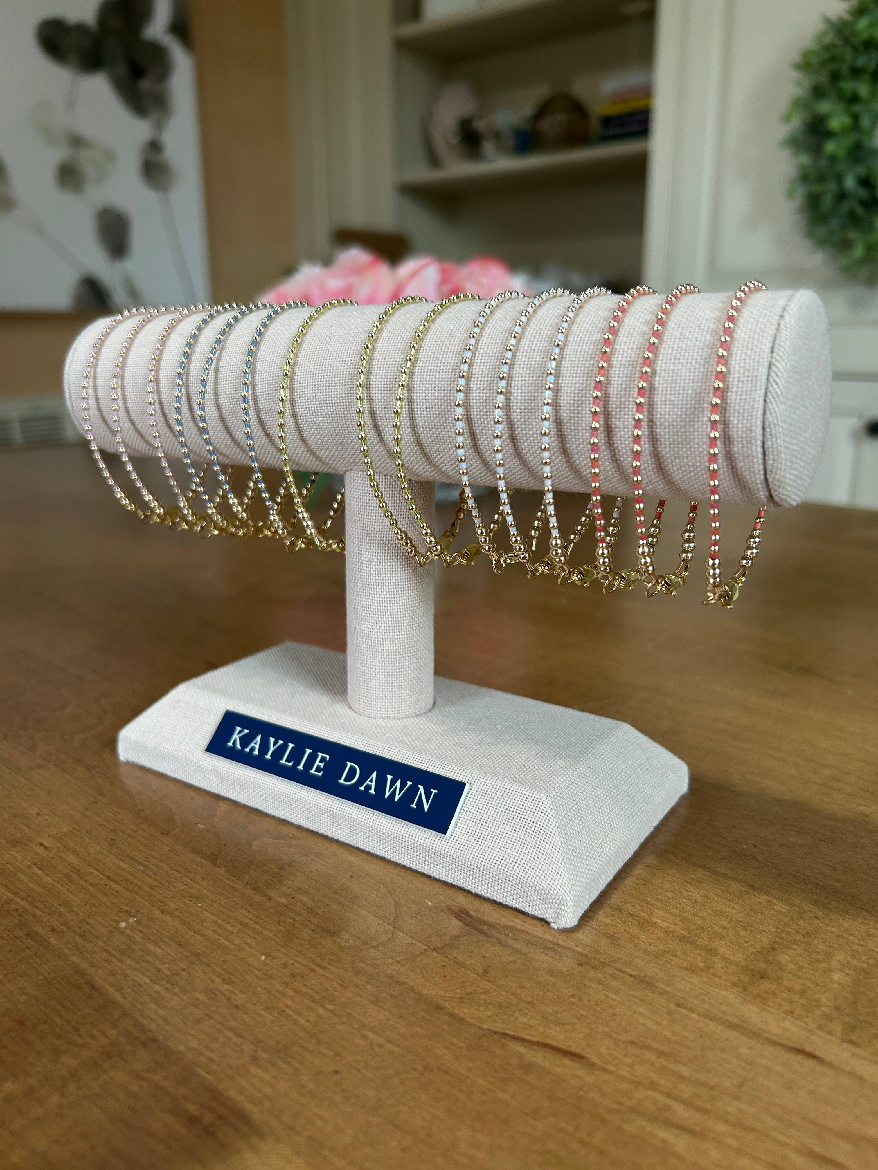 Kaylie Dawn Jewelry - Wholesale Jewelry Stand & Display - Jewelry Displays - Bracelet Bar or Grid - Linen Covered11