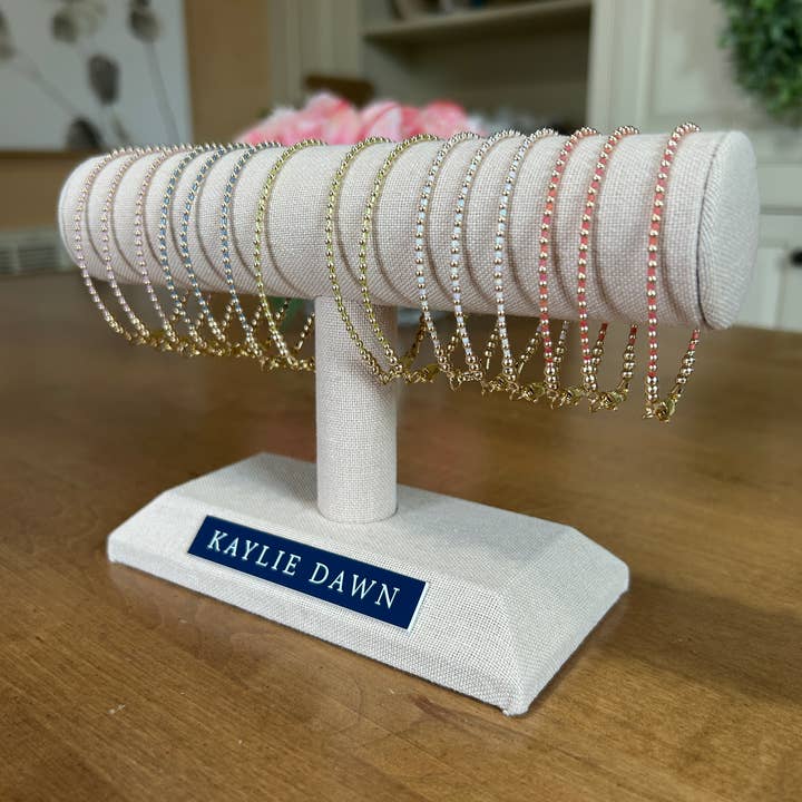 Kaylie Dawn Jewelry - Wholesale Jewelry Stand & Display - Jewelry Displays - Bracelet Bar or Grid - Linen Covered11