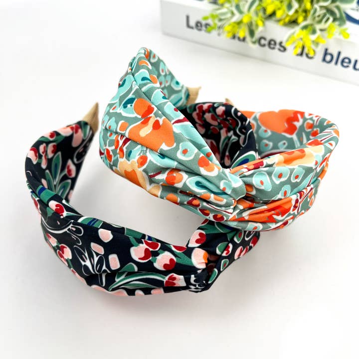 TheDivaSoap - Wholesale Fashion Headband - Women's - Chiffon Floral Knot Headband, Boho Forest Style2