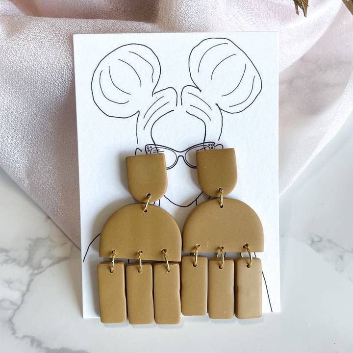 Mustard Handmade Polymer Clay Earrings for wholesale by Britt Cimone