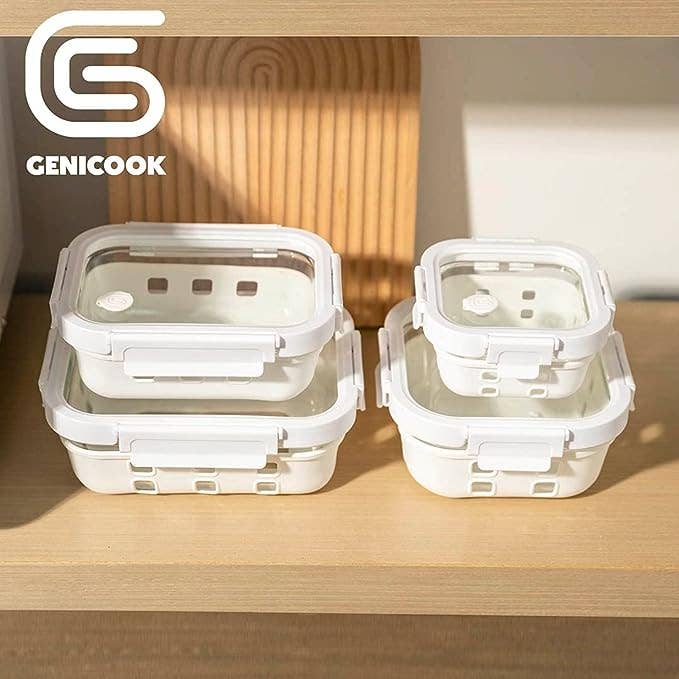 Genicook Product LLC - Wholesale Food storage container - Glass Container w/ Silicone Wrap Set1